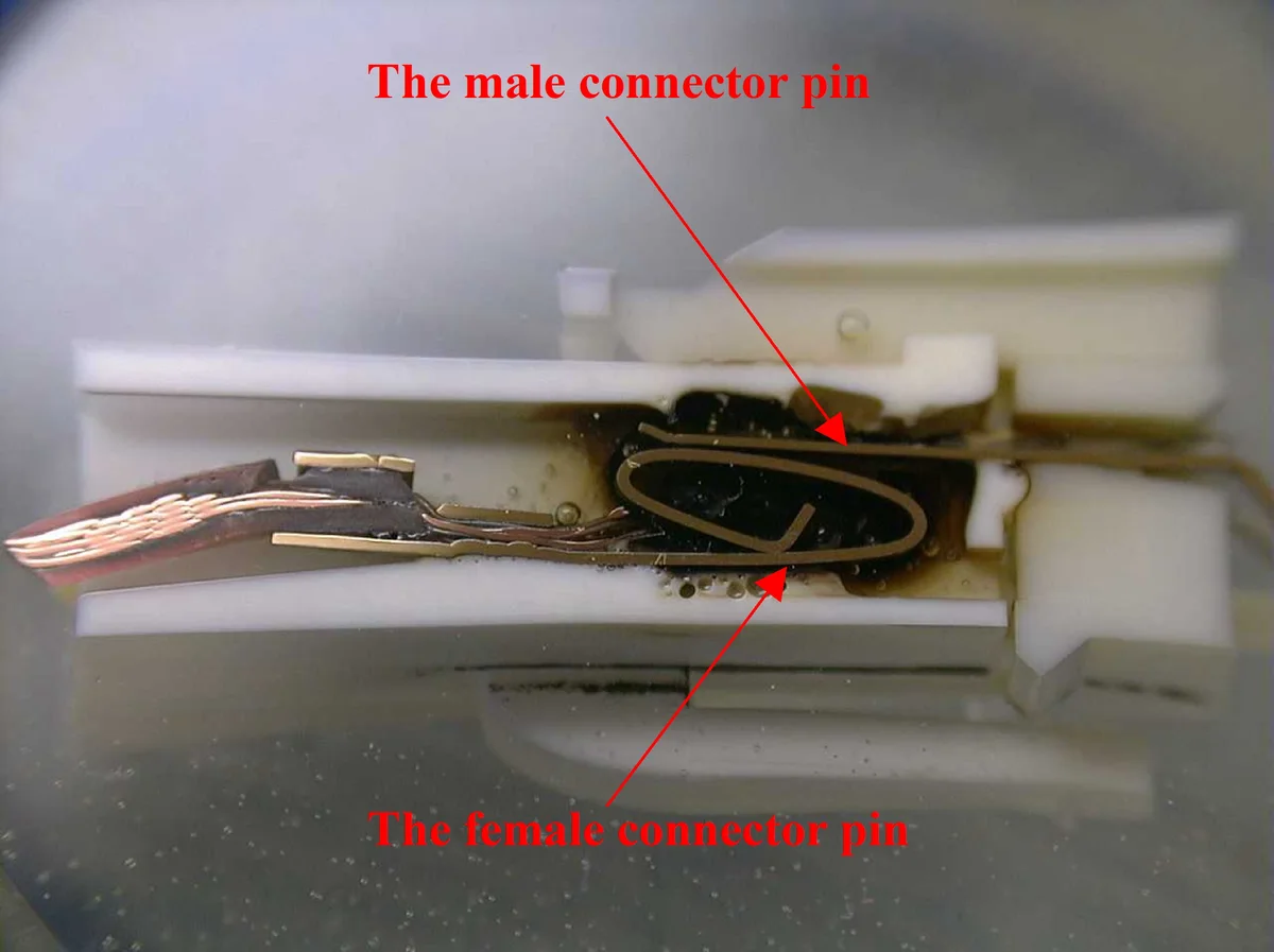 Connector damage used for root-cause evaluation